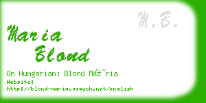 maria blond business card